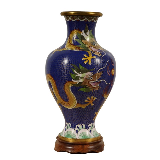 Vintage Chinese Cloisonne Dragon Vase Chairish
