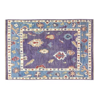 Transitional Oushak Hand Knotted Fine Wool Rug,6'2"X9' For Sale