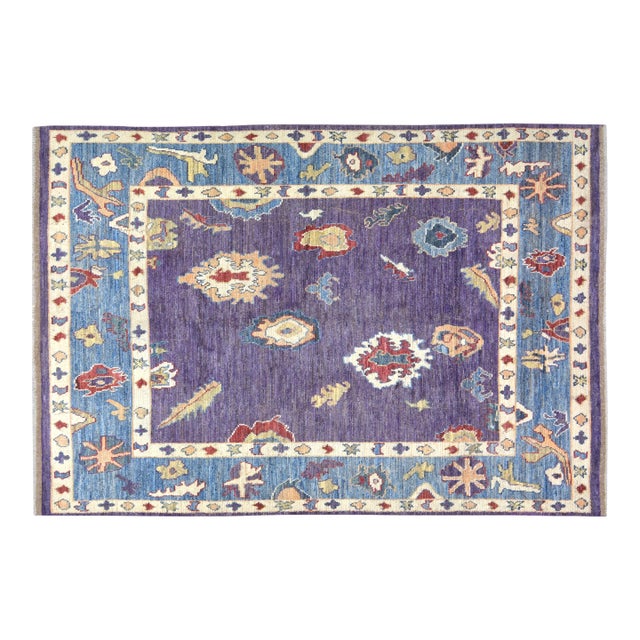 Transitional Oushak Hand Knotted Fine Wool Rug,6'2"X9' For Sale