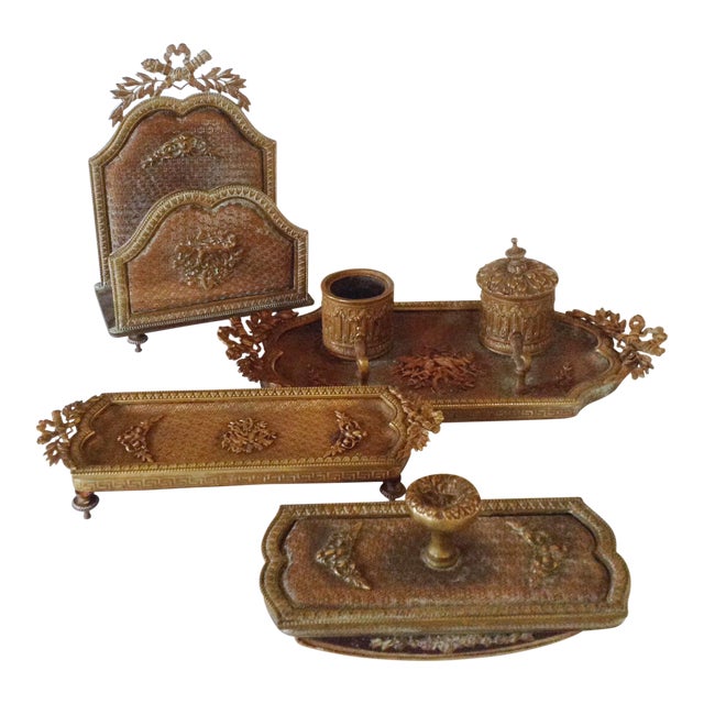 Copper/Brass Desk Set 4 Pieces Chairish