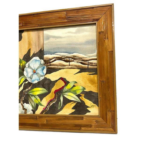 Mid-Century Modern Harold a Laynor (1922-1991) Mid Century Watercolor, Listed Artist For Sale - Image 3 of 6