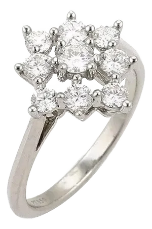 Tiffany & Co. Diamond Platinum Floral Ring, Size 4.5