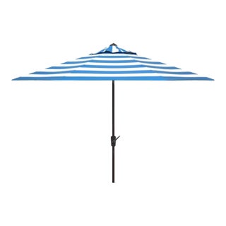 Outdoor UV Resistant Iris Fashion Line 9ft Auto Tilt Umbrella - Pacific Blue Stripe For Sale