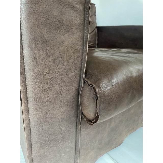 Brown Leather Armchair, Italy, 2000s For Sale - Image 10 of 18