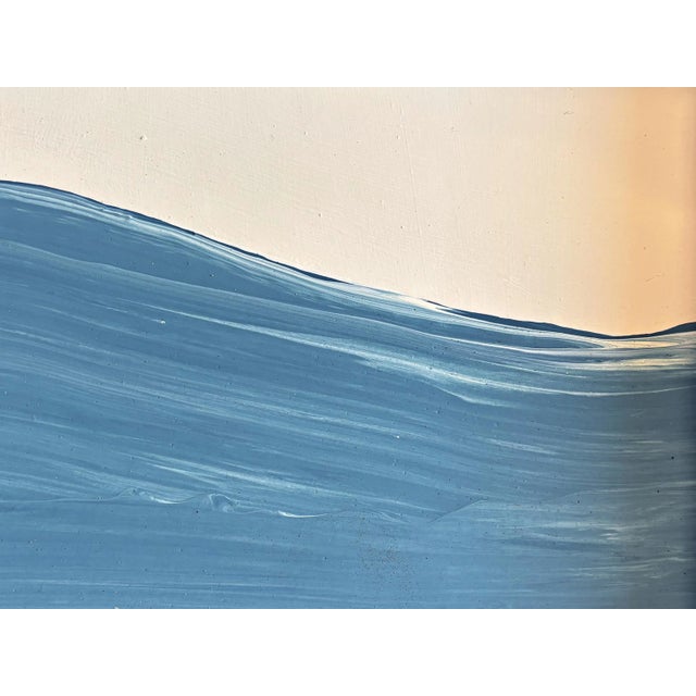 "Waves" Abstract Painting in Antique Frame, Seascape Painting Transitional Wall Art by JTS For Sale In Minneapolis - Image 6 of 10