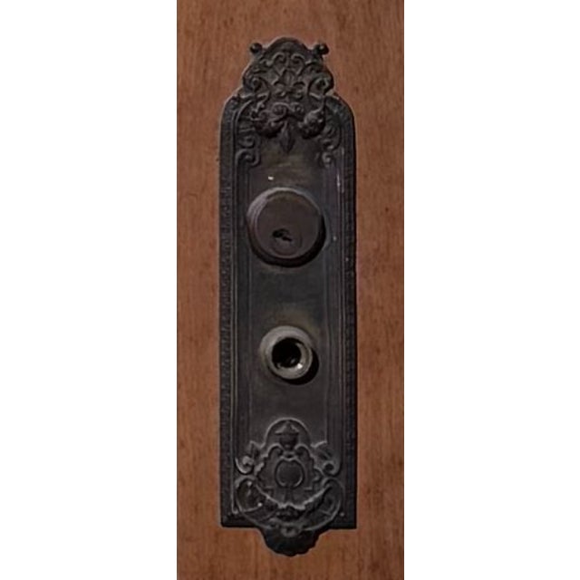 Antique Restoration Leaded and Etched Glass Door For Sale - Image 4 of 5