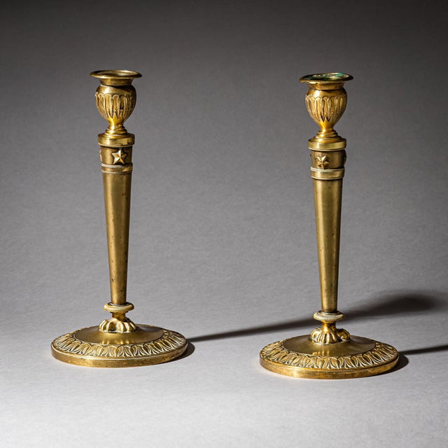 Metal Brass Candleholders, France, 19th Century, Set of 2 For Sale - Image 7 of 7