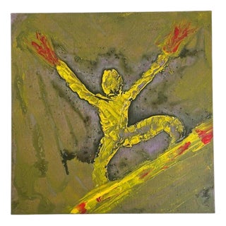 ArpVerdeacqua, Surfing Mind on Fire, 2021, Acrylic on Canvas For Sale