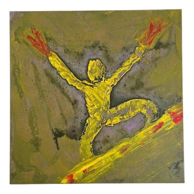 ArpVerdeacqua, Surfing Mind on Fire, 2021, Acrylic on Canvas For Sale