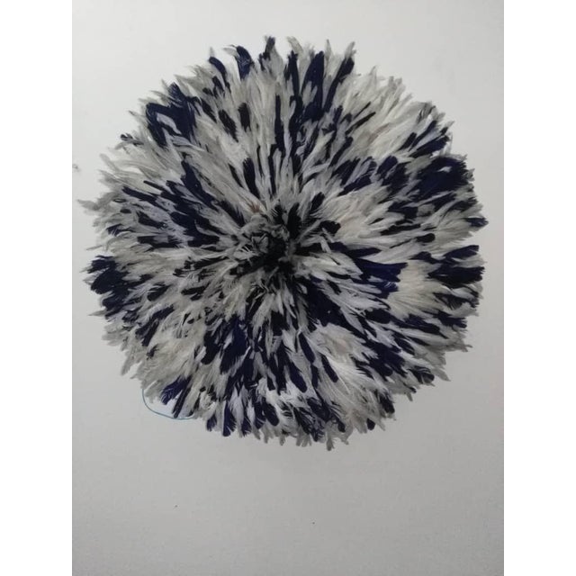 Juju Hat Speckled White Gray and Navy Blue of 24" - 60 Cm For Sale - Image 4 of 6