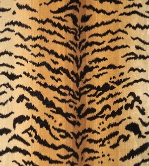 The House of Scalamandré Tigre - Silk Fabric, Ivory, Gold & Black
