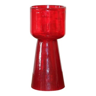 Vintage Crate & Barrel Studio Art Glass Candle Holder / Vase For Sale
