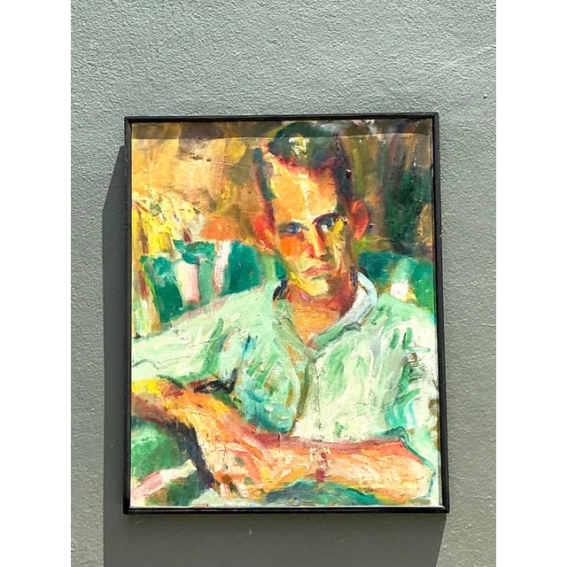 Vintage Original Portrait of Sour Faced Man For Sale - Image 17 of 18