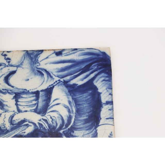 18th Century 19th Century Set of Two Tiles Depicting a Couple, Portuguese Baroque For Sale - Image 5 of 12