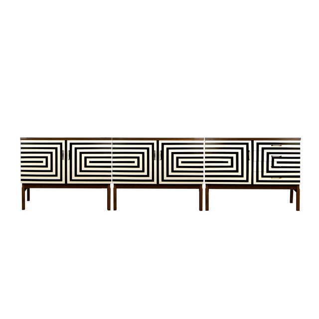 Modular Cabinet with Op Art Motif, Poland, 1970s For Sale - Image 9 of 10