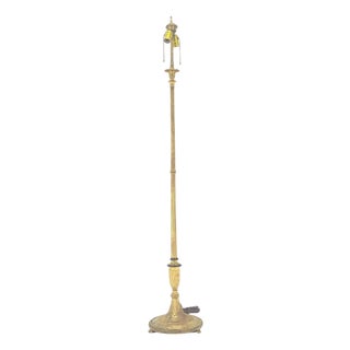 C. 1920s Solid Brass Deco Nouveau Floor Lamp For Sale