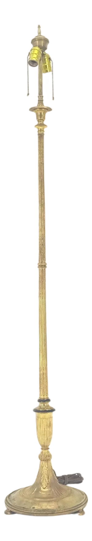 C. 1920s Solid Brass Deco Nouveau Floor Lamp