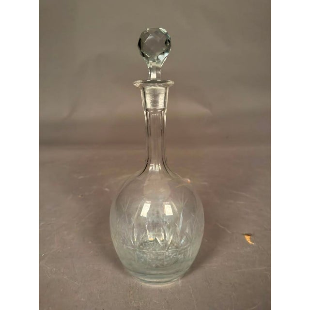 Glass 1920s English Cut Glass Decanter With Stopper For Sale - Image 7 of 8