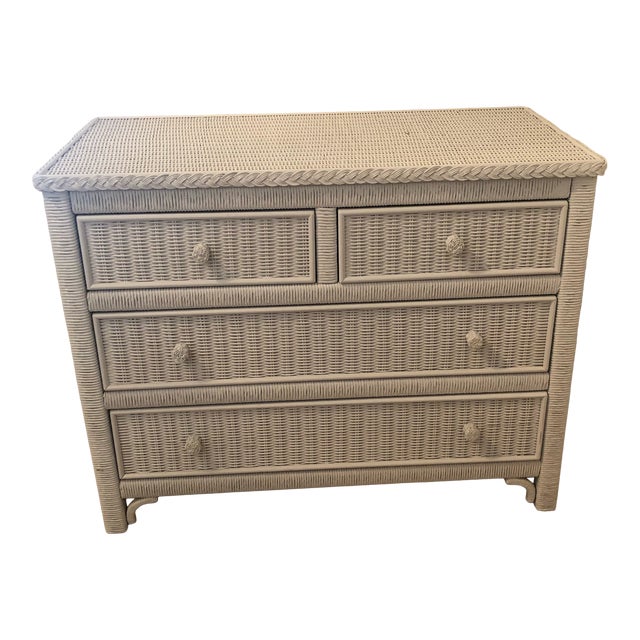 1990s Henry Link for Lexington White Wicker Dresser Chairish
