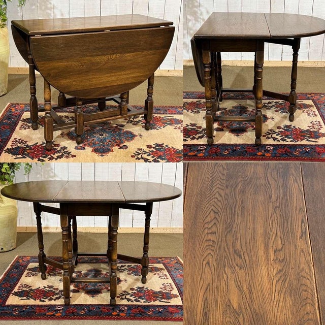 Vintage Oak Gateleg Table, 1950s For Sale - Image 11 of 11