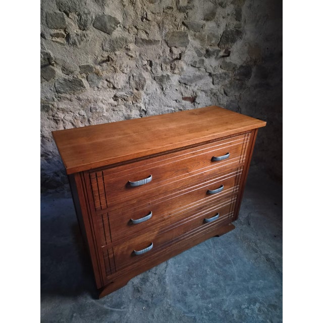 Brown Art Deco French Oak Chest of Drawers, 1920s For Sale - Image 8 of 18
