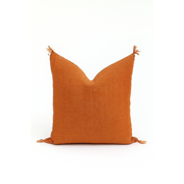 Handwoven Moroccan Cactus Silk Pillow Cover For Sale - Image 4 of 11