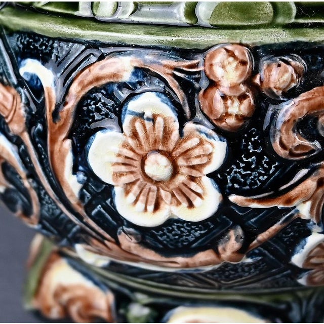 Antique Art Nouveau Majolica Planter, 1800s For Sale - Image 10 of 18