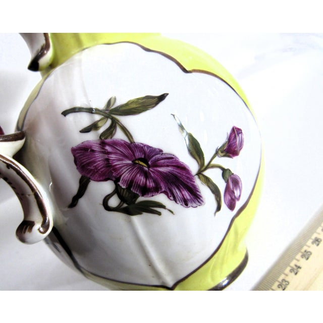 Antique 6" Hand Painted Pitcher + Face on the Spout For Sale - Image 9 of 10