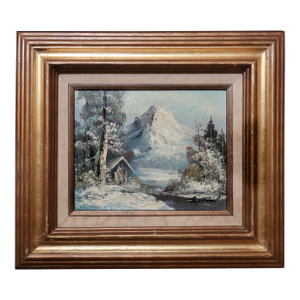 Late 20th Century Original Mountain Landscape Oil Painting by George Whitman