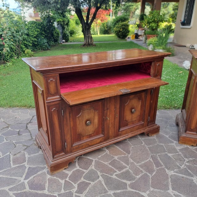 Brown Late 18th Century Bolognese Walnut Credenzas, Set of 2 For Sale - Image 8 of 13