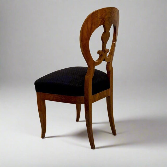Biedermeier Period Burl Walnut Chair Austria circa 1820 For Sale - Image 15 of 18