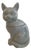 1980s Gray Stoneware Cat Cookie Jar, For Sale