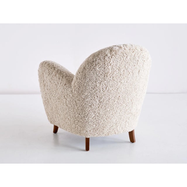 Set of Danish Sheepskin & Beech Armchairs by Thorald Madsen, 1930s For Sale - Image 12 of 16