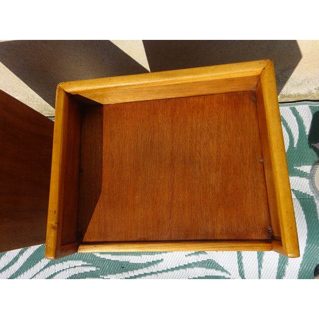 Light Wood Bedside Tables with Top Edges, 1990s, Set of 2 For Sale - Image 6 of 18