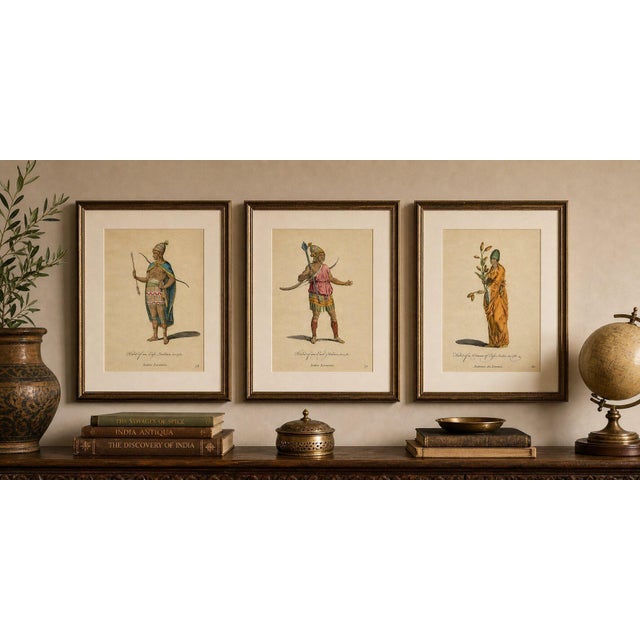 Paper East Indies Figures & Tribal Dress, 1749, Engraving, Set of 3 For Sale - Image 7 of 9
