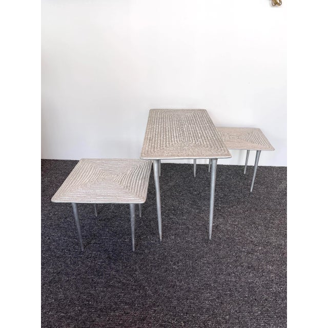 Set of 3 Cast Metal Coffee Side Tables, Italy, 1990s For Sale - Image 13 of 13