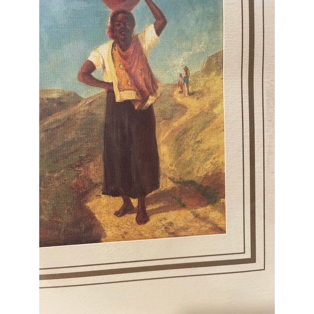Etching of painting "Woman Carrying a Pitcher on Her Head" by Camille Pissarro. Print: 4.5 x 6.5in. Presented in a matte...