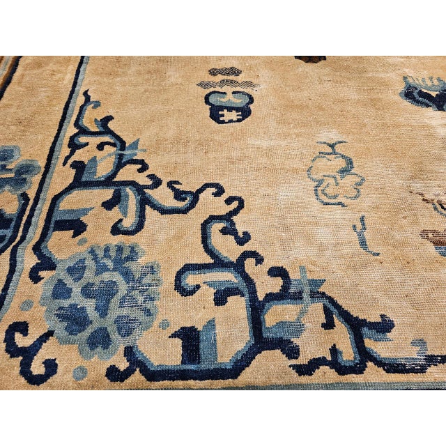19th Century Chinese Peking Rug, Handwoven Wool, Good Fortune Symbols, 8' x 11' For Sale - Image 18 of 18