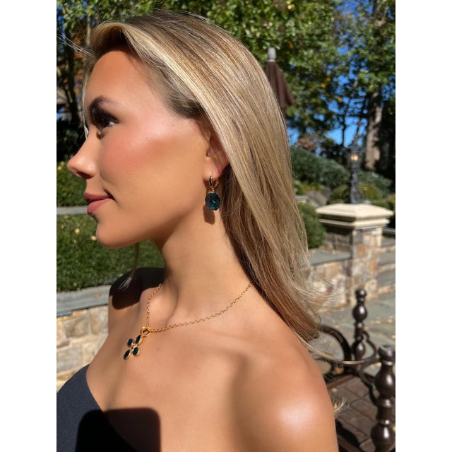 Contemporary London Blue Quartz Earring For Sale - Image 3 of 3