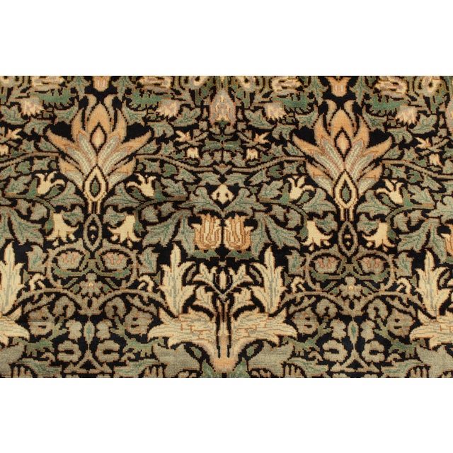 1990s Boho Chic 1990's Pak-Persian Black/Green Wool Rug - 4'0'' X 5'11'' For Sale - Image 5 of 9