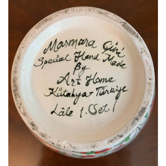 Vintage Handprinted Turkish Urn For Sale - Image 10 of 12