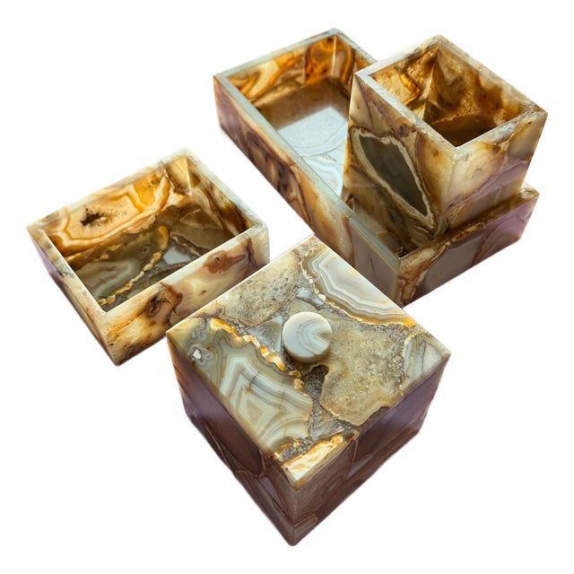 Natural Agate Bath Set / Organic Decor / Ships Next Day From New York For Sale