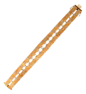 Ugo Bellini Diamond 18k Tri-Tone Gold Italian Bracelet