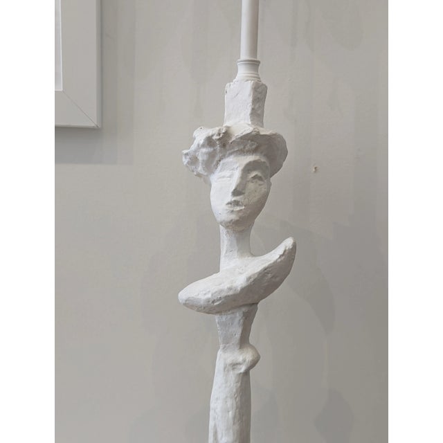 Expressionism Plaster Tete De Femme Table Lamp After Giacometti For Sale - Image 3 of 6