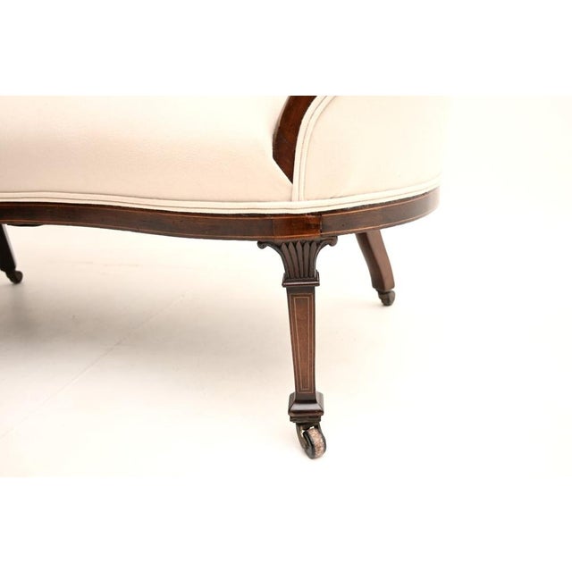 Antique Edwardian Inlaid Settee, 1880 For Sale - Image 10 of 11