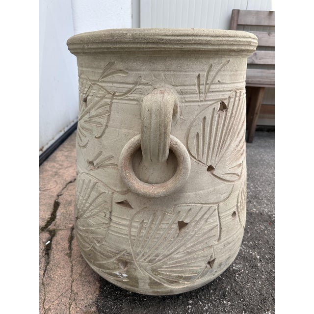 Triangular Terracotta Jar with Engravings For Sale - Image 4 of 14