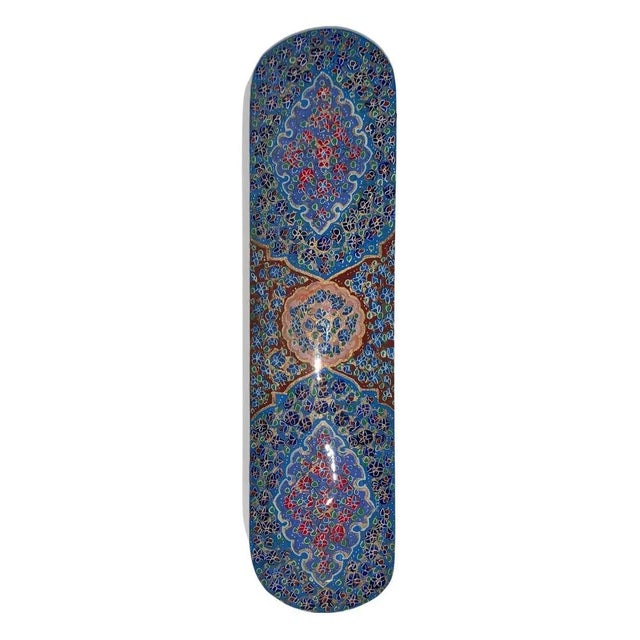 Navy Blue Handmade Persian Pen Case, Persian Khatam Sliding Pen Case For Sale - Image 8 of 8