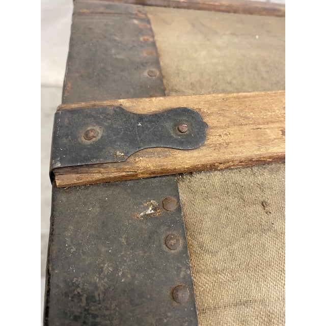 Italian Italian Antique Travel Trunk With Stickers For Sale - Image 3 of 13