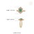 19th Revival Style Emerald Art Deco Ring With Cluster Diamonds Size 4 in 14k Gold For Sale - Image 11 of 17