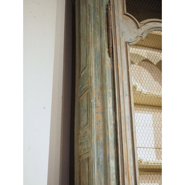 French Monumental 18th Century Hand Scraped and Painted French Buffet Deux Corps Bibliotheque For Sale - Image 3 of 18